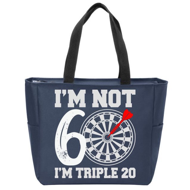 60th Birthday Funny Triple 20 Darts Zip Tote Bag