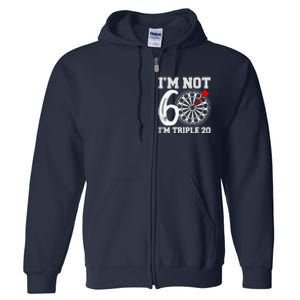 60th Birthday Funny Triple 20 Darts Full Zip Hoodie