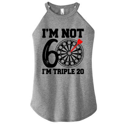 60th Birthday Funny Triple 20 Darts Women’s Perfect Tri Rocker Tank