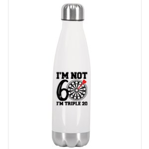 60th Birthday Funny Triple 20 Darts Stainless Steel Insulated Water Bottle