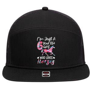 6th birthday for horse lover Just A 6 years old 7 Panel Mesh Trucker Snapback Hat