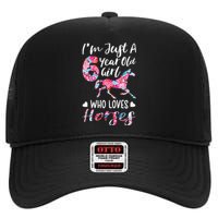 6th birthday for horse lover Just A 6 years old High Crown Mesh Back Trucker Hat