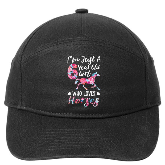 6th birthday for horse lover Just A 6 years old 7-Panel Snapback Hat