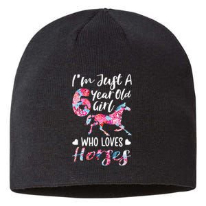 6th birthday for horse lover Just A 6 years old Sustainable Beanie