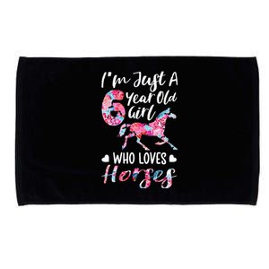 6th birthday for horse lover Just A 6 years old Microfiber Hand Towel