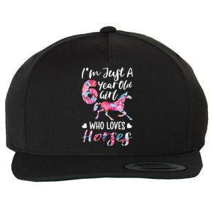 6th birthday for horse lover Just A 6 years old Wool Snapback Cap