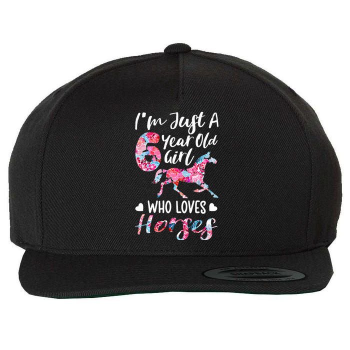 6th birthday for horse lover Just A 6 years old Wool Snapback Cap