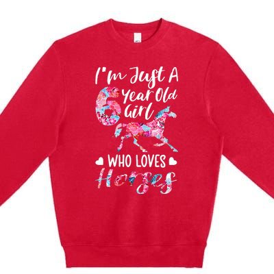 6th birthday for horse lover Just A 6 years old Premium Crewneck Sweatshirt