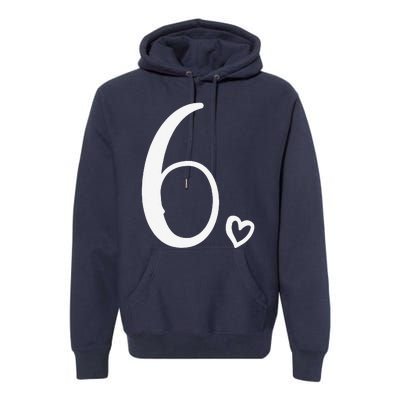 6th Birthday, For, Six, Number 6 Years Old Cute Premium Hoodie