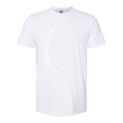 6th Birthday, For, Six, Number 6 Years Old Cute Softstyle® CVC T-Shirt