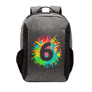 6th Birthday for girl, boy. 6, paint splashes tee. Vector Backpack