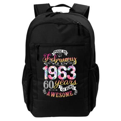 60th Birthday Flowers Gift For Women Born In February 1963 Backpack