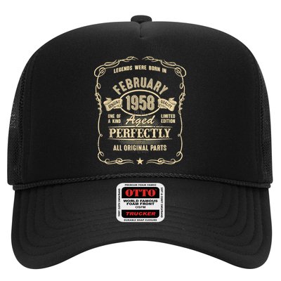 65th Birthday For Legends Born February 1958 65 Yrs Old Trucker Hat