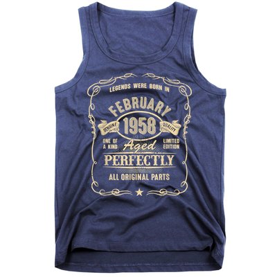 65th Birthday For Legends Born February 1958 65 Yrs Old Tank Top