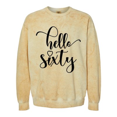 60th Birthday For Women Hello Sixty 60 Years Old Cute Colorblast Crewneck Sweatshirt