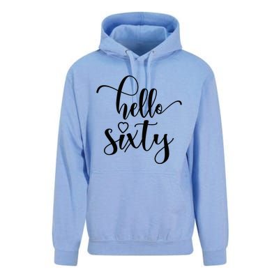 60th Birthday For Women Hello Sixty 60 Years Old Cute Unisex Surf Hoodie