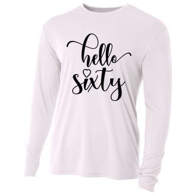 60th Birthday For Women Hello Sixty 60 Years Old Cute Cooling Performance Long Sleeve Crew