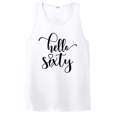 60th Birthday For Women Hello Sixty 60 Years Old Cute PosiCharge Competitor Tank