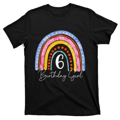 6th Birthday For Girl Rainbow 6 Year Old Birthday T-Shirt