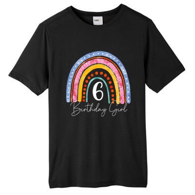 6th Birthday For Girl Rainbow 6 Year Old Birthday Tall Fusion ChromaSoft Performance T-Shirt