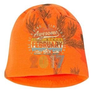 6th Birthday Gift Awesome Since February 2017 6 Year Old Kati - Camo Knit Beanie