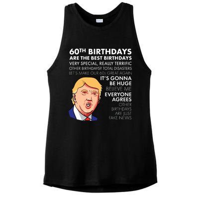 60th Birthday Gift Funny Trump Quote Ladies PosiCharge Tri-Blend Wicking Tank