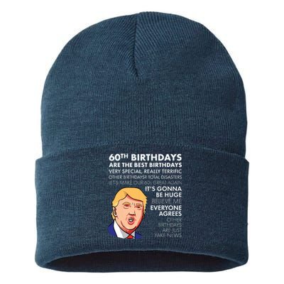 60th Birthday Gift Funny Trump Quote Sustainable Knit Beanie