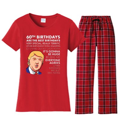 60th Birthday Gift Funny Trump Quote Women's Flannel Pajama Set