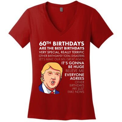 60th Birthday Gift Funny Trump Quote Women's V-Neck T-Shirt