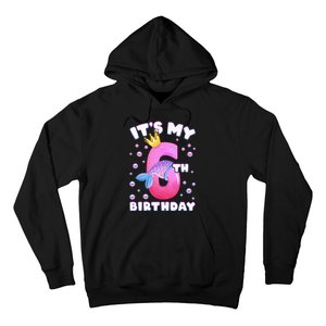 6th Birthday Girl Mermaid Fin Number 6 Hoodie