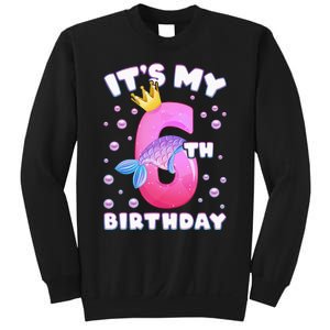 6th Birthday Girl Mermaid Fin Number 6 Sweatshirt