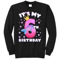 6th Birthday Girl Mermaid Fin Number 6 Sweatshirt