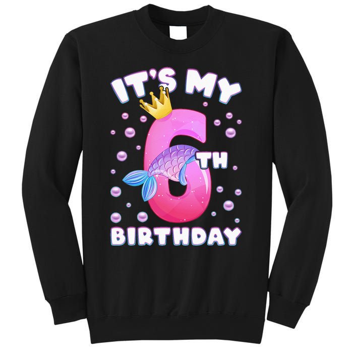 6th Birthday Girl Mermaid Fin Number 6 Sweatshirt