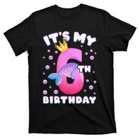 6th Birthday Girl Mermaid Fin Number 6 T-Shirt