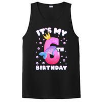 6th Birthday Girl Mermaid Fin Number 6 PosiCharge Competitor Tank