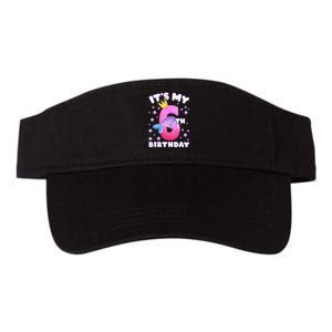 6th Birthday Girl Mermaid Fin Number 6 Valucap Bio-Washed Visor