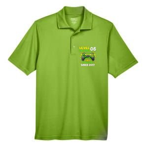 6th Birthday Gifts Level 6 Unlocked 6 Years Old Gamer Cute Men's Origin Performance Pique Polo