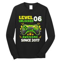 6th Birthday Gifts Level 6 Unlocked 6 Years Old Gamer Cute Long Sleeve Shirt