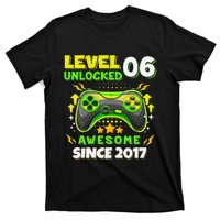 6th Birthday Gifts Level 6 Unlocked 6 Years Old Gamer Cute T-Shirt