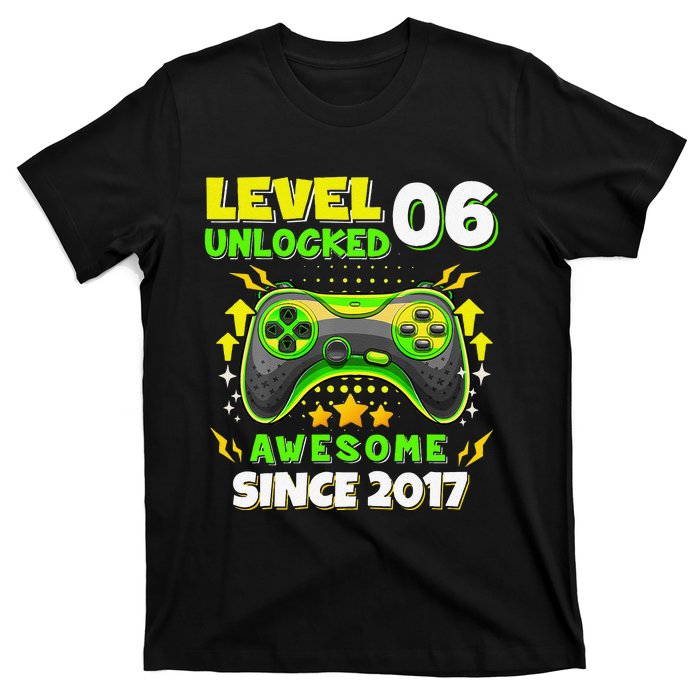 6th Birthday Gifts Level 6 Unlocked 6 Years Old Gamer Cute T-Shirt