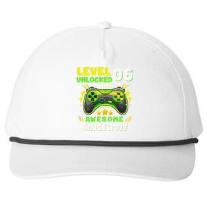 6th Birthday Gifts Level 6 Unlocked 6 Years Old Gamer Cute Snapback Five-Panel Rope Hat