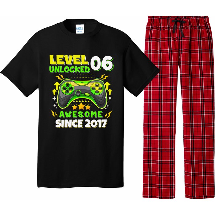 6th Birthday Gifts Level 6 Unlocked 6 Years Old Gamer Cute Pajama Set