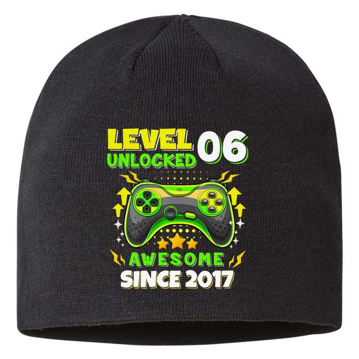 6th Birthday Gifts Level 6 Unlocked 6 Years Old Gamer Cute Sustainable Beanie