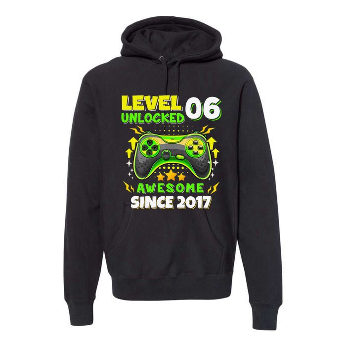 6th Birthday Gifts Level 6 Unlocked 6 Years Old Gamer Cute Premium Hoodie