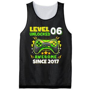 6th Birthday Gifts Level 6 Unlocked 6 Years Old Gamer Cute Mesh Reversible Basketball Jersey Tank