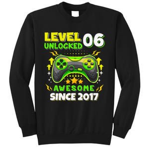 6th Birthday Gifts Level 6 Unlocked 6 Years Old Gamer Cute Tall Sweatshirt