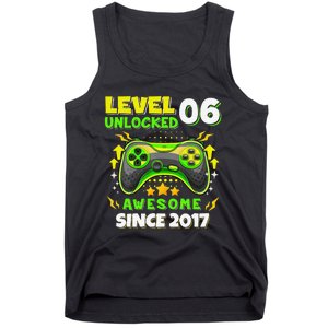 6th Birthday Gifts Level 6 Unlocked 6 Years Old Gamer Cute Tank Top