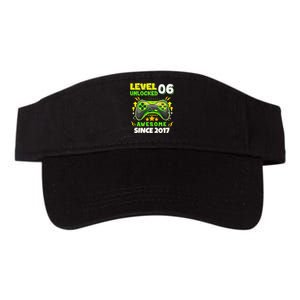 6th Birthday Gifts Level 6 Unlocked 6 Years Old Gamer Cute Valucap Bio-Washed Visor