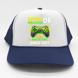 6th Birthday Gifts Level 6 Unlocked 6 Years Old Gamer Cute Trucker Hat