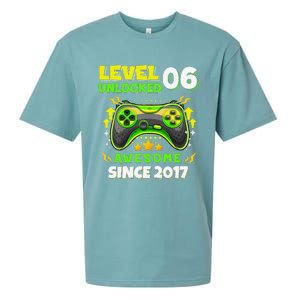 6th Birthday Gifts Level 6 Unlocked 6 Years Old Gamer Cute Sueded Cloud Jersey T-Shirt